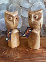 NEW Balinese Hand Carved Wooden Owl Sculpture - Wood Carved Owl