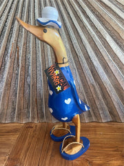 NEW Balinese Hand Carved Wooden Love Heart Duck - Bali Rice Paddy Duck