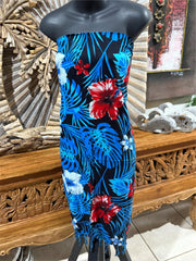 Bali Beach Sarong - Tropical Style Sarong - Bikini Cover Up - Bali Sarong Blue