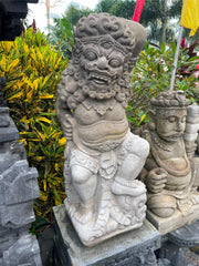 Balinese Set 2 Hanoman / Raksasa Carved Paras Concrete Statues - Bali Statues