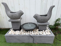 NEW Balinese 2 Birds w/Bowl Water Feature - Bali Bird Water Feature - Bali Bird