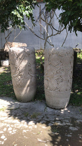 NEW Balinese Hand Crafted Paras Pot - Bali Feature Pot - Leaf CarvingBali Pot
