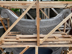 NEW Balinese Master Carved Paras Boat Pot - Unique High Quality Bali FEATURE POT