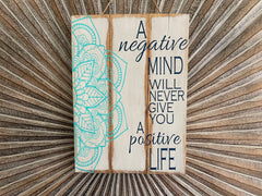 NEW Balinese Hand Crafted POSITIVE LIFE Sign - AFFIRMATION SIGN