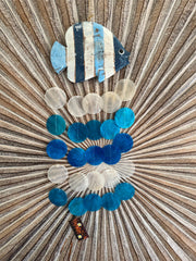 NEW Balinese Wooden Wooden Fish & Capiz Mobile / Windchime - Bali BOHO Mobile