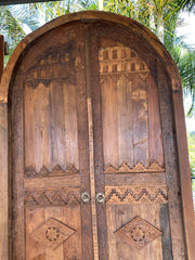 Authentic Balinese Teak Doors in Frame - Hand Carved Recycled Teak Bali Doors