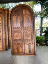 Authentic Balinese Teak Doors in Frame - Hand Carved Recycled Teak Bali Doors