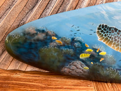 Bali Air Brushed Surfboard w/Turtle Wall Decor 80cm - Bali Surfboard Wall Art