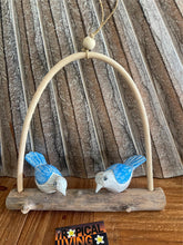 Balinese Hand Crafted Wood 2 Birds on Swing Hanger / Mobile - Bali Bird Mobile