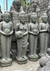 Balinese Hand Carved Greenstone Dewi Statue/Water Feature 1.5m - Bali Garden Art