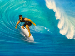 Bali Handmade Air Brushed Surfboard Wall Decor 80cm - Bali Surfer Surfboard Art