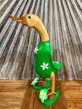 NEW Balinese Hand Carved Wooden M Flower Duck - Bali Rice Paddy Duck