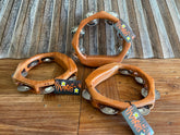 New Bali Wooden Tambourine - Hand Crafted Bali 6 Jingle Hexagonal Tambourine