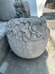 Balinese Master Carved Paras Pot - Unique High Quality Bali FEATURE POT 60x60cm