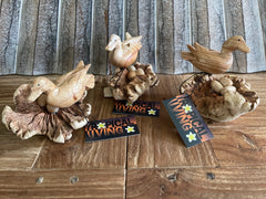 Balinese Hand Carved & Crafted Suar Wood Duck w/Nest Sculpture - Bali Carving