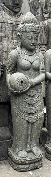 Balinese Hand Carved Greenstone Dewi Statue/Water Feature 1.5m - Bali Garden Art