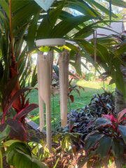 Balinese Wood / Bamboo Love Heart Wind Chime - Bali Heart Style Wind Chime AQUA