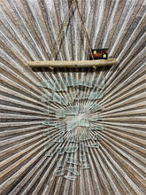 Balinese Sea Glass w/Wood Top Windchime / Mobile - Glass Chime Decor Hanger