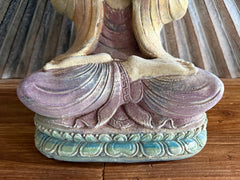 Balinese Cast Concrete Buddha Statue w/hand colouring - Bali Buddha Statue