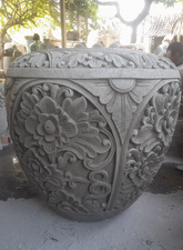 NEW Balinese Master Carved Paras Pot - Unique High Quality Bali FEATURE POT