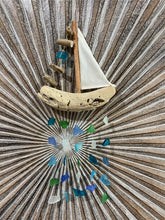 Balinese Sail Boat Sea Glass Windchime / Mobile - Glass Chime Decor Hanger