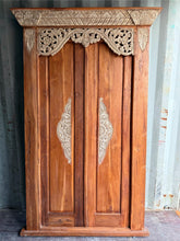 Authentic Balinese Teak Doors in Frame - Hand Carved Recycled Teak Bali Doors