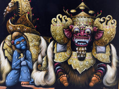 Quality Framed Balinese Barong Painting - Traditional Bali Painting