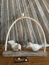 Balinese Hand Crafted Wood 2 Birds on Swing Hanger / Mobile - Bali Bird Mobile