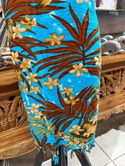 Bali Beach Sarong - Tropical Style Sarong - Bikini Cover Up - Bali Sarong Blue