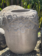 Balinese Master Carved Paras Pot - Unique High Quality Bali FEATURE POT 80x65cm