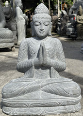 NEW Balinese Carved LAVA Stone Buddha Statue - Lava Bali Buddha 60cm