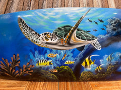 Bali Air Brushed Surfboard w/Turtle Wall Decor 80cm - Bali Surfboard Wall Art