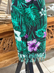 Bali Beach Sarong - Tropical Style Sarong - Bikini Cover Up - Bali Sarong Green