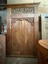 Authentic LG Balinese Teak Doors in Frame - Hand Carved Recycled Teak Bali Doors