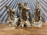Balinese Hand Carved Teak Wood Bee's on Hive Sculptures - Wooden Bee Sculpture
