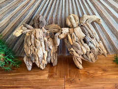 NEW Bali Handmade Driftwood Turtle Wall Decor 30cm - Bali Nautical Wall Art