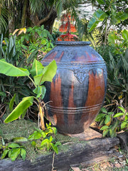 Balinese Hand Crafted Traditional Glazed Pot - Bali Feature Pot 120cm