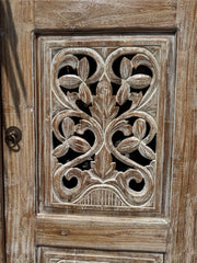 Authentic Balinese Teak Doors in Frame - Hand Carved Recycled Teak Bali Doors