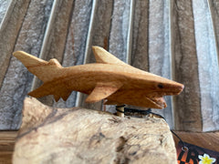 NEW Balinese Hand Carved & Crafted Suar Wood Shark Sculpture - Bali Carving