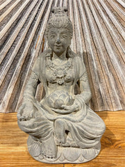 Balinese Cast Concrete Kwan Im Statue - Bali Guanin Statue - Kwan Yin Statue