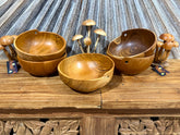 NEW Balinese Hand Crafted Teak Wood Rice Bowl - Bali Teak Wood Rice Bowl