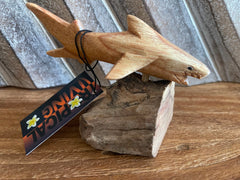NEW Balinese Hand Carved & Crafted Suar Wood Shark Sculpture - Bali Carving