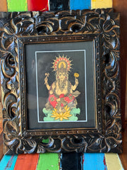 Balinese Traditional Painting w/Bali Carved Frame - Traditional Ganesha Painting