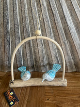 Balinese Hand Crafted Wood 2 Birds on Swing Hanger / Mobile - Bali Bird Mobile
