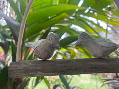 Balinese Hand Crafted Wood 2 Birds on Swing Hanger / Mobile - Bali Bird Mobile