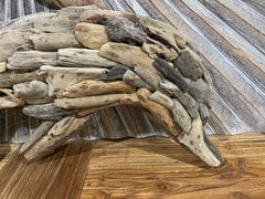 NEW Bali Handmade Driftwood Dolphin Wall Decor 60cm - Bali Nautical Wall Art