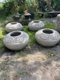 NEW Balinese Hand Crafted Paras Donut Pot - Bali Feature Pot - Carved Bali Pot 90cm
