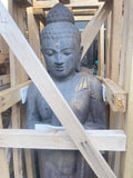 New Balinese Cast Concrete Buddha Statue - Gold Wash Trim 1.5m Tall