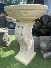 Balinese S Shape Base Frangipani Bird Bath - Bali Garden Art - Bali Bird Bath