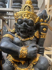 New Balinese Set 2 65cm Raksasa Cast Concrete Statues - Bali Entry Statues
